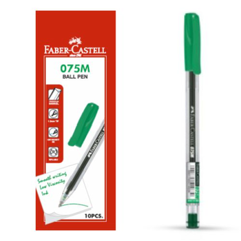 Faber Castell 075M Green Ballpoint Pens 10 Pieces