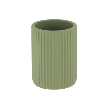 تندنس كوب حمام بوليريسين بتصميم مخطط ومستدير باللون الأخضر الكاكي 9.5 x 7 x 7سم 61103143 1قطعة