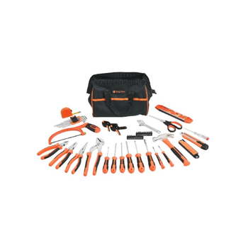 Tactix Stainless Steel Household Tool Set With Storage Bag Orange And Black 4.64 X 56.4 X 50.6 Cm 62Pieces