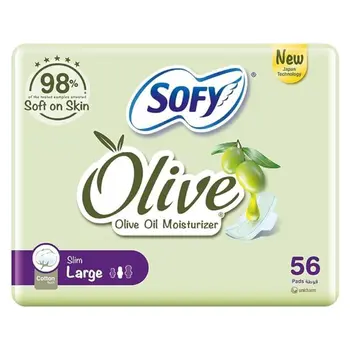 Sofy Olive Slim Sanitary Pads Large 56 Pieces