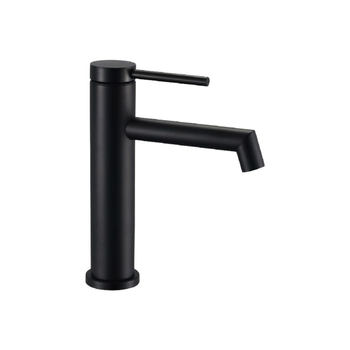 قطرة أكوا صنبور حوض مثبت على سطح السفينة بتصميم معاصر من الفولاذ المقاوم للصدأ بمقبض واحد أسود 1 × 1 × 1 سم JS-B310B 1قطعة