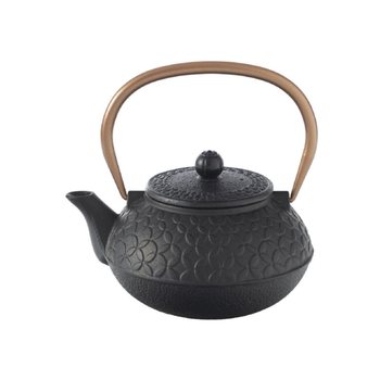 JJA SA Black-Gold Flower Pattern Teapot 1L