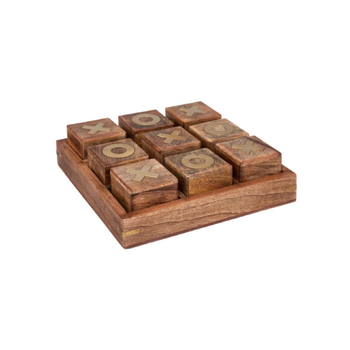 جيه جيه ايه اس ايه 185971 أوسكار لعبة تيك تاك تو لوحية خشبة بني وذهبي 23 x 23 سم 1قطعة