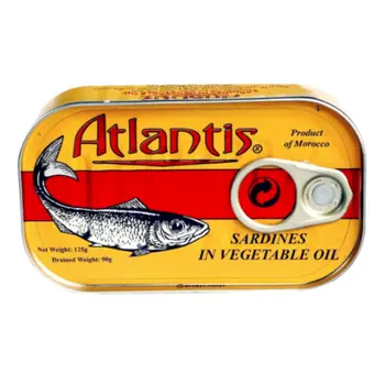 أتلانتس سردين بالزيت النباتي 125جرام