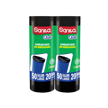 سانتيا كلوب كيس زبالة قابله للتحلل 50جالون 40كيس