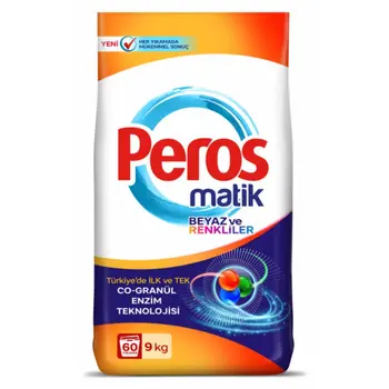 بيروس مسحوق غسيل أوتوماتيك للملابس البيضاء والملونة 9كيلو