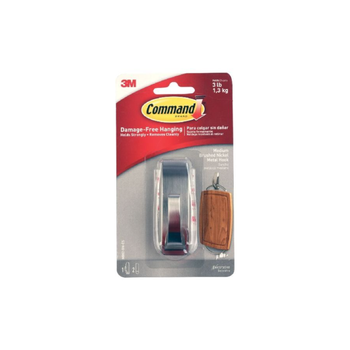 Command Brushed Nickel Metal Hook Medium