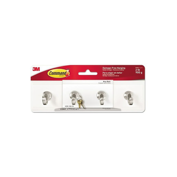 Command Decorative Key Rail White/Silver