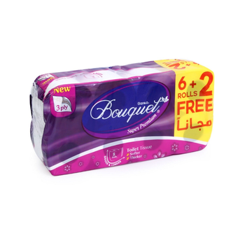 Sanita Bouquet 3-Ply Toilet Tissue 8 Pieces