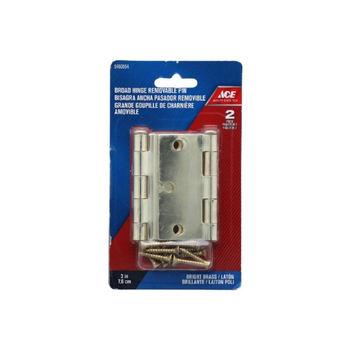 Saco Bright Brass Broad Hinge 2-Pack 3in