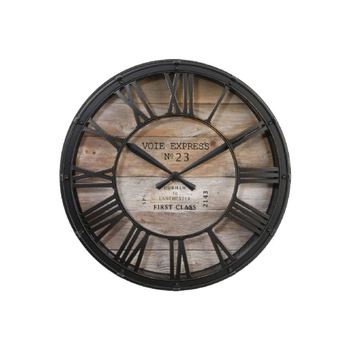 الغلاف الجوي فوي اكسبريس ساعة حائط دائرية بتصميم فنتاج كوارتز و باللونين الأسود والبني بأبعاد تقريبية 7.7 × 39 × 39 سم 1قطعة