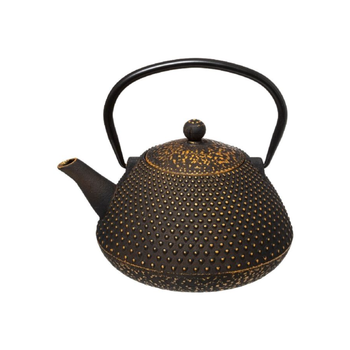 JJA SA Durable Cast Iron Teapot Brown and Gold 800 ml 176969 *(92415) 1Piece