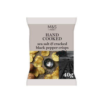 M&S Food Sea Salt & Cracked Black Pepper Crisps 40g