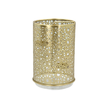 سيرين  حامل شموع معدني مزخرف ذهبي منحوت 1قطعة