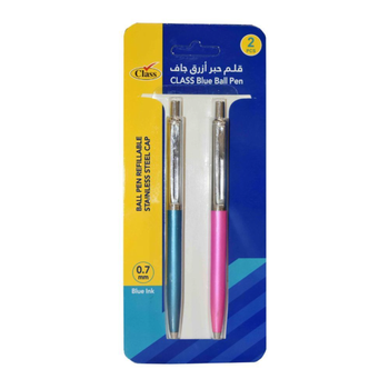 Class Refillable Blue Ball Pen 2 Pcs