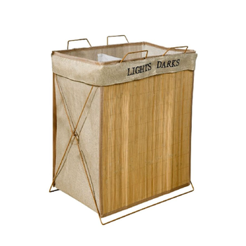 نحلة العسل سلة غسيل من الخيزران بمقابض باللون البني بأبعاد 60 × 50 سم SSB0273B-A 1قطعة