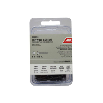 Ace Phillips Fine Drywall Screws Black No.6 X 1-5/8Inch 50Pieces