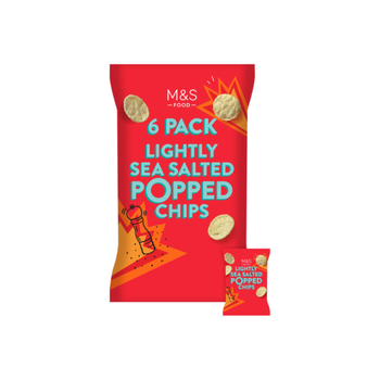 M&S Food Lightly Sea Salted Popped Chips 6-Pack