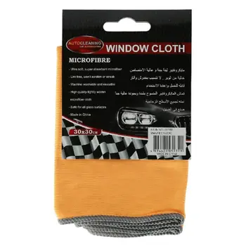 Orange Microfiber Car Window Cleaning Cloth 30x30cm