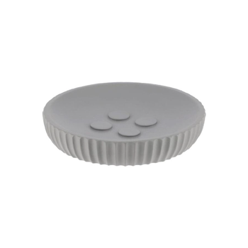 تندنس وعاء صابون دائري بتصميم خطوط أنيقة من البوليريسين بلون رمادي بقطر 11سم64103180 1قطعة