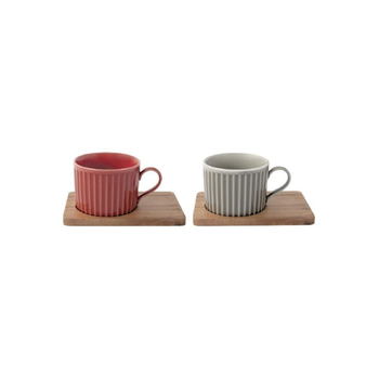 Easy Life Take A Break Cup and Saucer Set 4-Piece