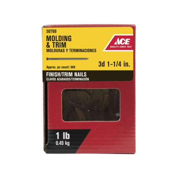 Ace 3D Molding Silver Finish Nails, 1.25 Inch 1 lb
