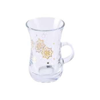 Wisteria 6-Piece Glass Mist Tea Tumbler Set Clear/Gold