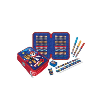 فيرست كيد  حافظة أقلام للأطفال بثلاث سحابات بتصميم باو باترول باللونين الاحمر والازرق بأبعاد 6.5 × 12.5 × 20 سم، FK-PAW-2201 1قطعة