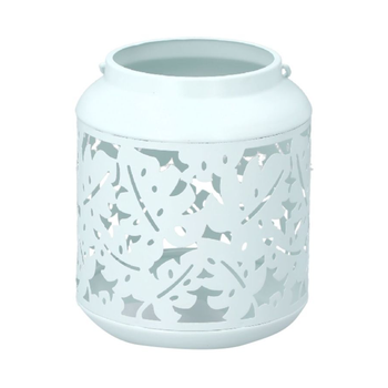 سيرين  فانوس معدني أنيق مزخرف بأوراق خضراء باللون الأزرق الفاتح 1قطعة