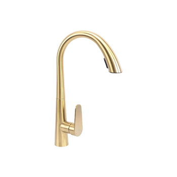 قطرة أكوا صنبور مغسلة مطبخ بتصميم أنيق وحديث، مصنوع من الفولاذ المقاوم للصدأ باللون الذهبي المصقول  30.5 × 10.4 × 26 سم JS-K087BG 1قطعة