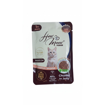 هاو مياو طعام قطط فاخر سلمون (باوتش) 85جرام