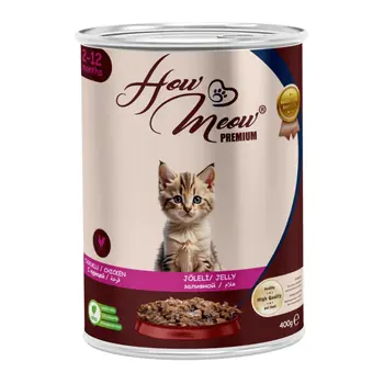 هاو مياو طعام رطب ممتاز للقطط الصغيرة دجاج 400جرام