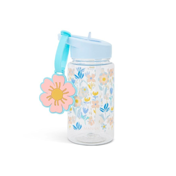 المن بودي زجاجة ماء بتصميم أزهار مع حزام متعددة الألوان 15 أونصة AC55287 1قطعة