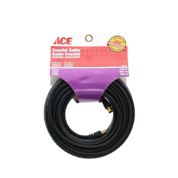 إيس  أوم كابل محوري RG59/U 75 مع موصلات مطلية بالذهب أسود 100 قدم 3380441 1قطعة