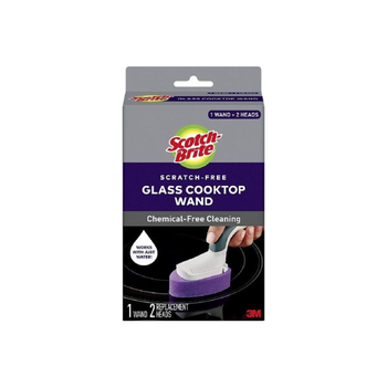 سكوتش برايت طقم عصا طهي سكوتش برايت 3 قطع زجاج خالٍ من المواد الكيميائية مع رأس لون بنفسجي وأبيض 1قطعة