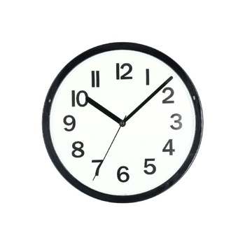 ساكو ساعة حائط دائرية كوارتز باللونين الأسود والأبيض 1قطعة