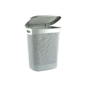 يو سي إس إيه سلة الغسيل بمقبض وغطاء، بلون رمادي داكن، سعة 52 لتر، M-170 M-170 DG 1قطعة