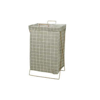 نحلة العسل سلة الغسيل بغطاء مفتوح ومقبض عالي الجودة بألوان رمادي وأبيض، 56 × 25 × 36 سم 237319 1قطعة