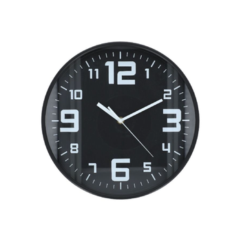 ساكو ساعة حائط دائرية بلاستيكية بعقارب من سايلنت موف أسود 4.9 × 30.5 × 30.5 سم 114555G 1قطعة