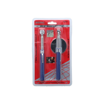 Regal Tools 2-Piece Heavy Duty Telescoping Inspection Mirror And Magnet Set Silver And Blue 26 Inch 1Piece