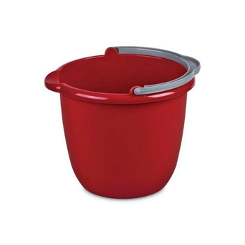 ستيريلايت دلو ذو فوهة مزدوجة، وبهيكل متين خالي من مادة البسفينول، باللون الأحمر سعة 10لتر
