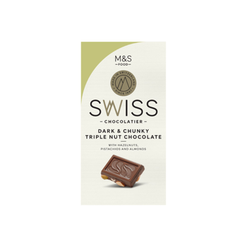 مارك اند سبنسر فوود شوكولاتة سويسرية داكنة ثلاثية المكسرات 1قطعة