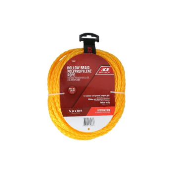 إيس حبل مصنوع من البولي بروبيلين المجوف باللون البرتقالي المقاوم للعفن والتآكل، بقطر 3/8 بوصة وطول 50 قدمًا، 79812 1قطعة