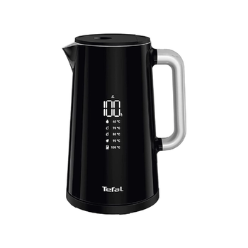 Tefal 2500-3000W Smart n Light Double Layer Digital Electric Kettle Black and Silver 1.5 L KO853840 *(90012) 1.25Kg