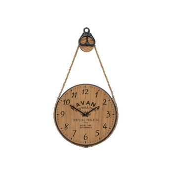 جيه جيه ايه اس ايه كوبا ساعة حائط بتصميم بكرة مذهلة وتناظرية بشكل دائري وبلونين بني وأسود وبقياس 40 سم 179404 1قطعة