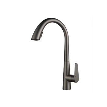 قطرة أكوا صنبور حوض المطبخ بمقبض واحد بتصميم أنيق وحديث، مصنوع من الفولاذ المقاوم للصدأ باللون الرمادي 1 × 1 × 1 سم JS-K087GG 1قطعة