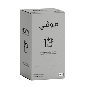 قوفي مناديل لتنظيف الملابس 25 منديل مغلف فرديًا لإزالة البقع وتنظيف الأقمشة بسهولة 1حبة