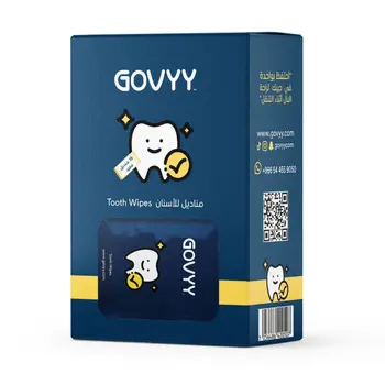 قوفي مناديل لتنظيف الأسنان 15 منديل مغلف فرديًا، مصممة للعناية بالأسنان، مثالية لإزالة البقع 1حبة