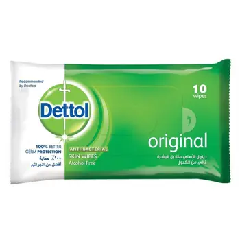 Dettol Original Alcohol-Free Skin Wipes 10 Pieces