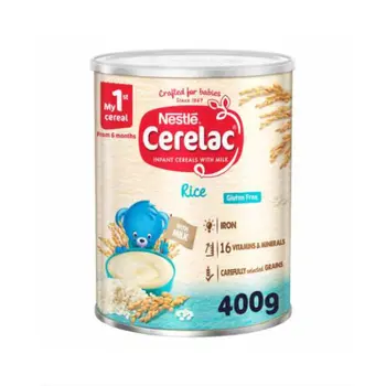 نستله سيريلاك بالارز مع الحليب خالي من الجلوتين للرضع من عمر 6 شهور 400جرام